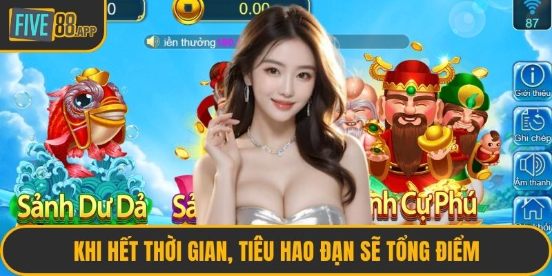 Khi hết thời gian, tiêu hao đạn sẽ tổng điểm